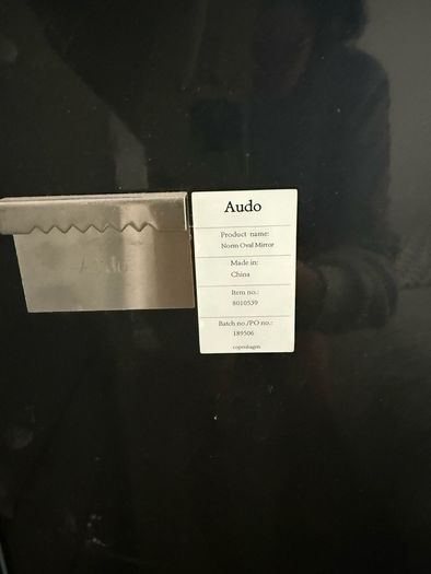 Audo black oval mirror