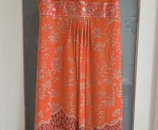 MONSOON coral silk dress Sz 16