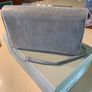 Hobbs Silver metallic suede shoes and matching bag Image 9