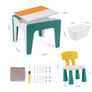 Kids Table Chair Set Kids Building Block Game Table for Children with 2 Chairs Learning Drawing Children Play Room Furniture Image 3