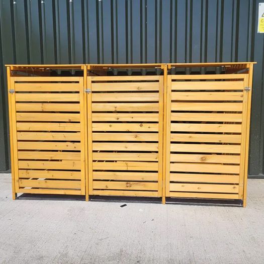 Wheelie Bin Storage  3 Bays - Natural