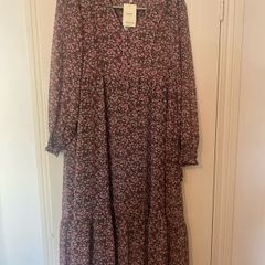 Mango Long Dress pink flowers