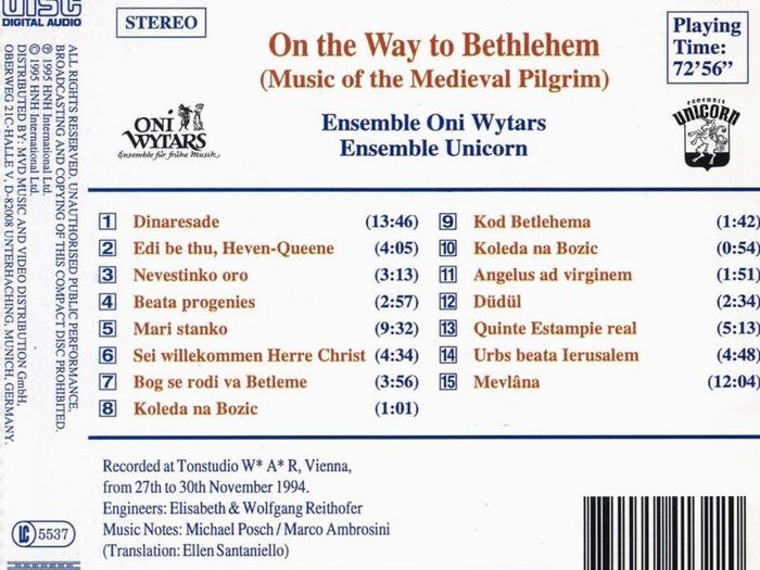 On the Way to Bethlehem. CD. Free Postage!
