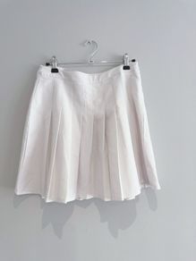 Pre Owned Primark White Pleated Tennis Skirt