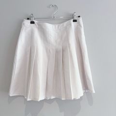 Pre Owned Primark White Pleated Tennis Skirt