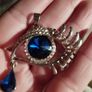 Vintage beautiful blue eye pendant on a long chain. Image 5