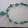 Necklace -Turquoise- Mexican with sea pearls Image 3