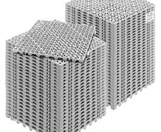 55 Pack Floor Tiles 30 x 30 cm Modular Interlocking Cushion Splicing Drainage Mats, Soft PVC Interlocking Drainage Floor Tiles, Non-Slip Drainage Holes for Restroom, Bathroom, Kitchen, Pool, Wet Area, Gray