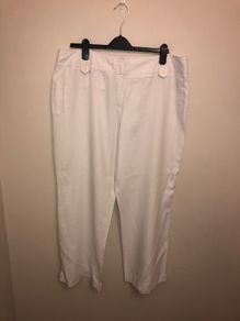 White linen trousers (size 18)