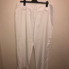 White linen trousers (size 18)