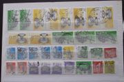 A small collection of postal cancellations on Irish stamps