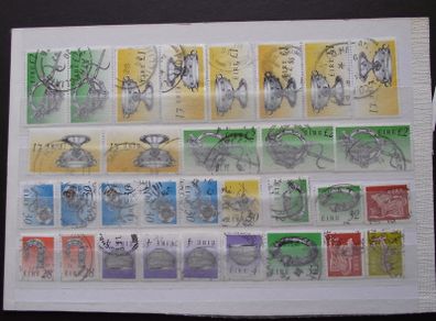 A small collection of postal cancellations on Irish stamps