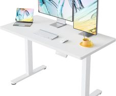 120 cm Electric Standing Desk Adjustable Height 4 Memory Settings Sit Stand Up for Home Office Computer Workstation White