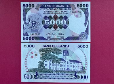 Uganda  5000 Shillings  1986  Pick  24b.   ( Uncirculated )