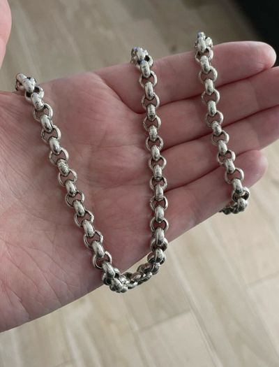 Antique Silver Plated Rolo Chain & Bracelet