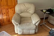 Cream electric rise and recline chair
