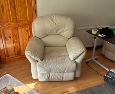 Cream electric rise and recline chair
