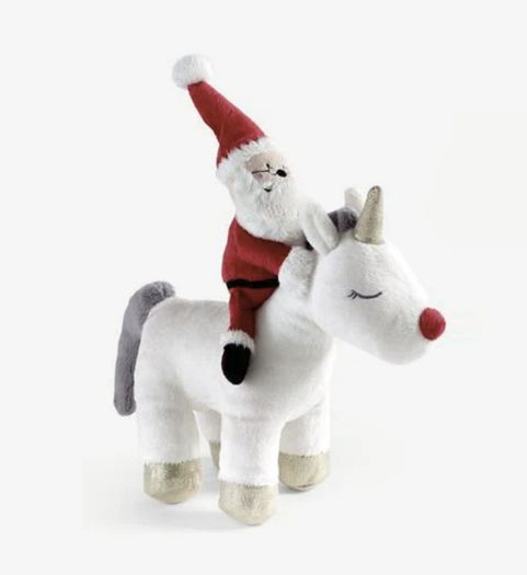 Santa on a Unicorn Soft Toy