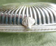 Vintage Roll Top Silver Plated Butter Dish With Glass Insert Vintage