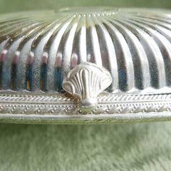 Vintage Roll Top Silver Plated Butter Dish With Glass Insert Vintage
