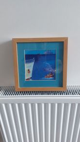 Lovely Framed Print of a Brightly Coloured Artworks of a Nautical Scene in a Naive And Fun Style Perfect for a Baby Nursery or Kids Bedroom