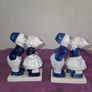 Pair of Delft Blue Kissing Couple Figures Image 4