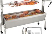 Rotisserie Grill, 132lbs Stainless Steel BBQ Pig Lamb Spit Grill Roaster, Roasting Box with 40W Motor &amp; Adjustable Height