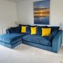 Whitemeadow Deep Teal Velvet Corner Sofa - Excelle Image 2