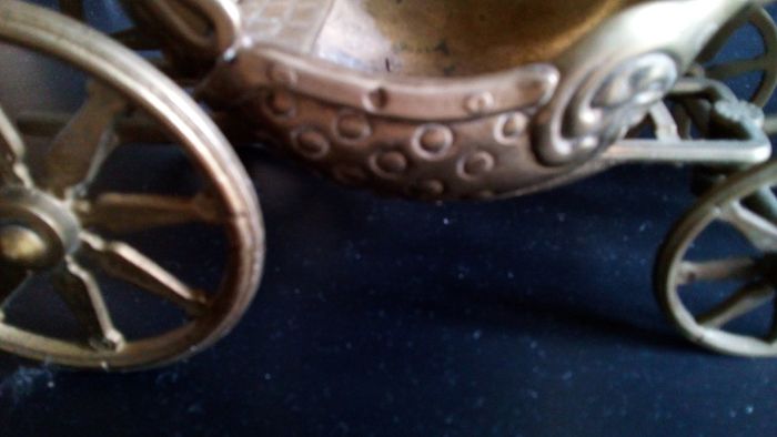 Vintage Brass Horse and Carriage.