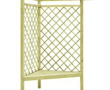 Corner Pergola with Seat 130x130x197 cm Impregnated Pinewood