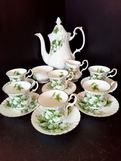 Royal Albert Bone China "Trillium" Coffee Set