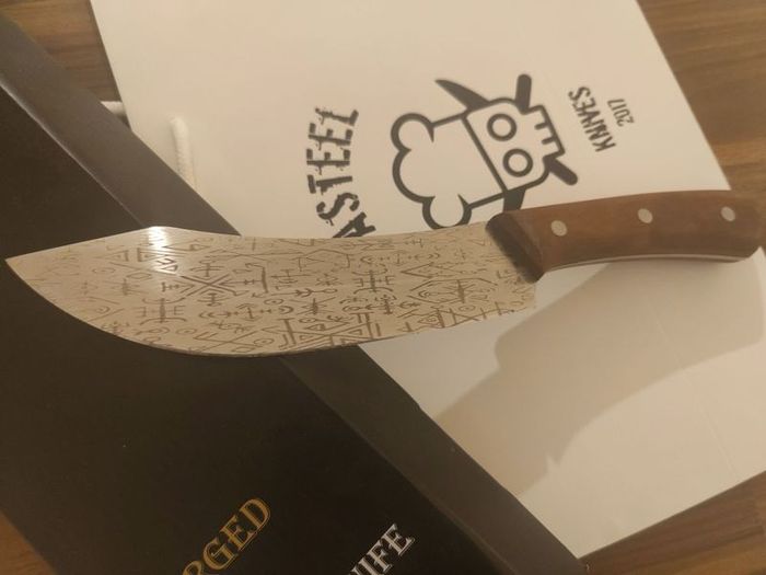 Kitchen Knife Persian style with Engraved viking symbols by Di'Casteel