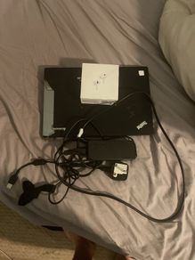 laptop and earbuds