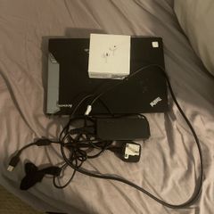 laptop and earbuds