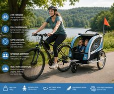 2-in-1 Child Bicycle Trailer & Jogger Stroller for 1-2 Children