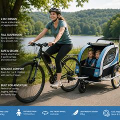 2-in-1 Child Bicycle Trailer & Jogger Stroller for 1-2 Children