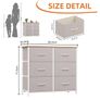 Chest of Drawers for Bedroom with 6 Drawers, Wide Storage Organizer Fabric Dresser for Closet Nursery Bedside Living Room Laundry Entryway Hallway, Ash Grey Image 3