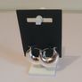 Pilgrim Silver Tone Chunky Crescent Hoop Earrings Statement Danish Design New CAN POST Image 3