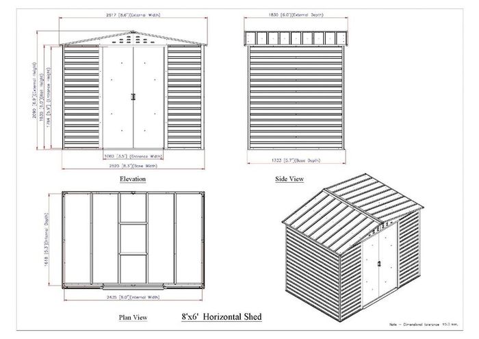 Alpine 86 Anthracite Grey Steel Garden Shed