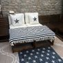 Ex display 100cm x 158cm distressed french navy and off white outdoor/indoor star rug Image 2