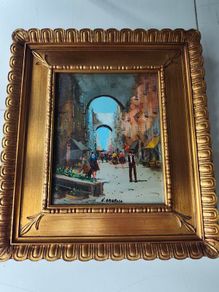 Oil painting Vecchia Napoli, N. Amoroso