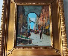 Oil painting Vecchia Napoli, N. Amoroso