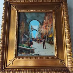 Oil painting Vecchia Napoli, N. Amoroso