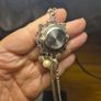 Vintage Marcasite Clock Watch Necklace Image 5