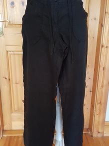 Size 8 Black Linen Trousers