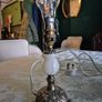 Vintage Mid Century marble.onyx brass gold metal ormate lamp base Image 4