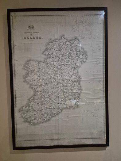 Original 19th C. Ordnance Survey Ireland Framed Map