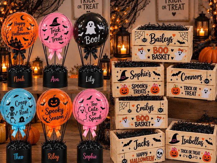 Halloween Balloons and Crates