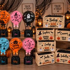 Halloween Balloons and boo basket