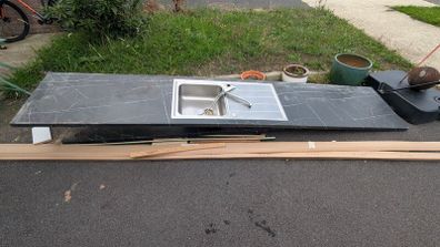 Kitchen sink and worktop
